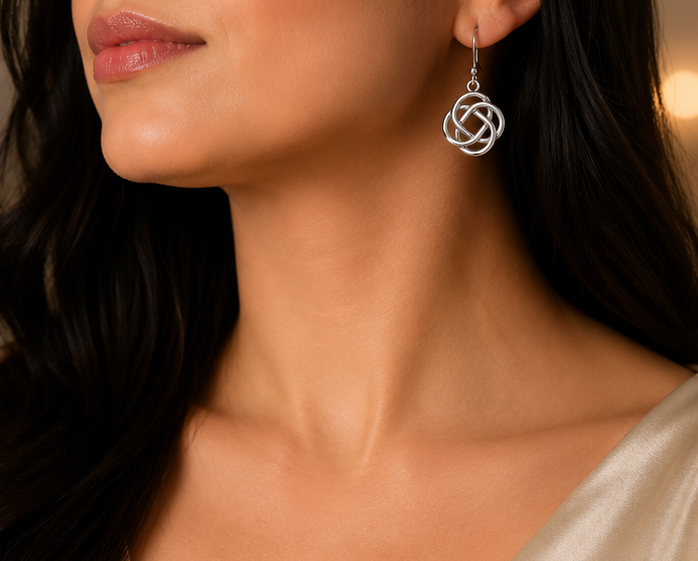 925 Sterling Silver Celtic Knot Dangle Earring