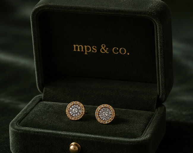 Classic Pave-Set Circular Solitaire Studs