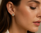 Classic Pave-Set Circular Solitaire Studs