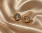 Classic Pave-Set Circular Solitaire Studs
