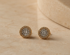 Classic Pave-Set Circular Solitaire Studs