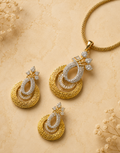 Golden Halo Teardrop Pendant Set