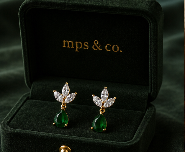 Enchanting Emerald Green Tear-Drop Earrings