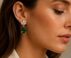 Enchanting Emerald Green Tear-Drop Earrings