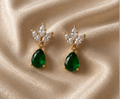 Enchanting Emerald Green Tear-Drop Earrings