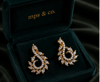 Graceful Paisley Swirl American Diamond Earrings