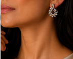 Graceful Paisley Swirl American Diamond Earrings