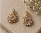 Graceful Paisley Swirl American Diamond Earrings