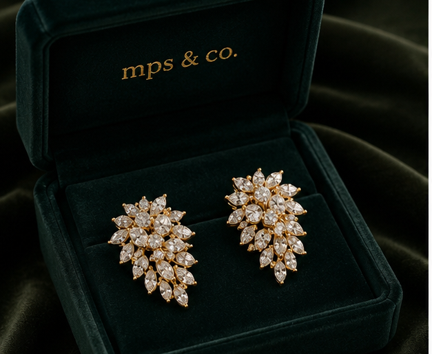 Majestic Marquise Cluster Statement Studs