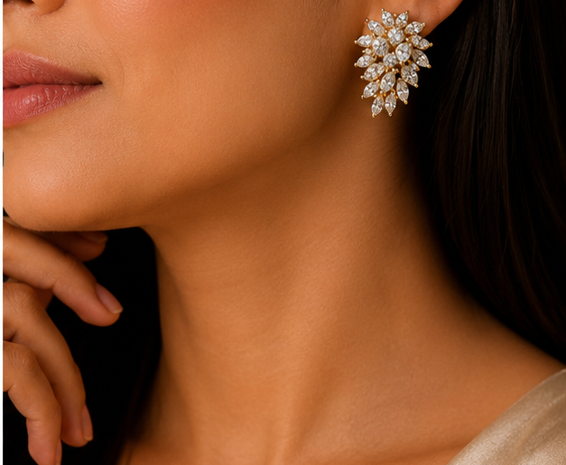 Majestic Marquise Cluster Statement Studs