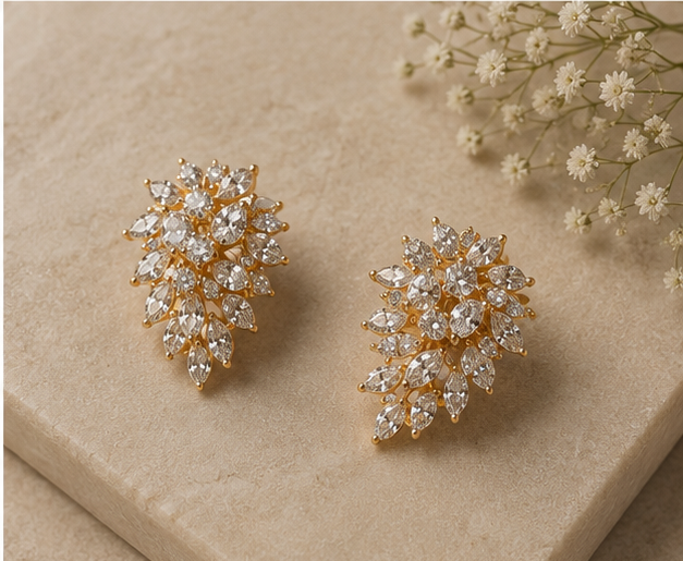 Majestic Marquise Cluster Statement Studs