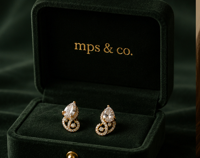 Whimsical S-Curve Pear-Cut AD Studs