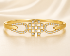Imperial Lattice Grid & Oval Link Statement Bangle