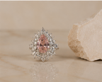 Imperial Teardrop Pink Crystal Sunburst Ring
