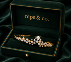 Sparkling Tiara Chevron Crown Cluster Bangle