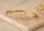 Sparkling Tiara Chevron Crown Cluster Bangle