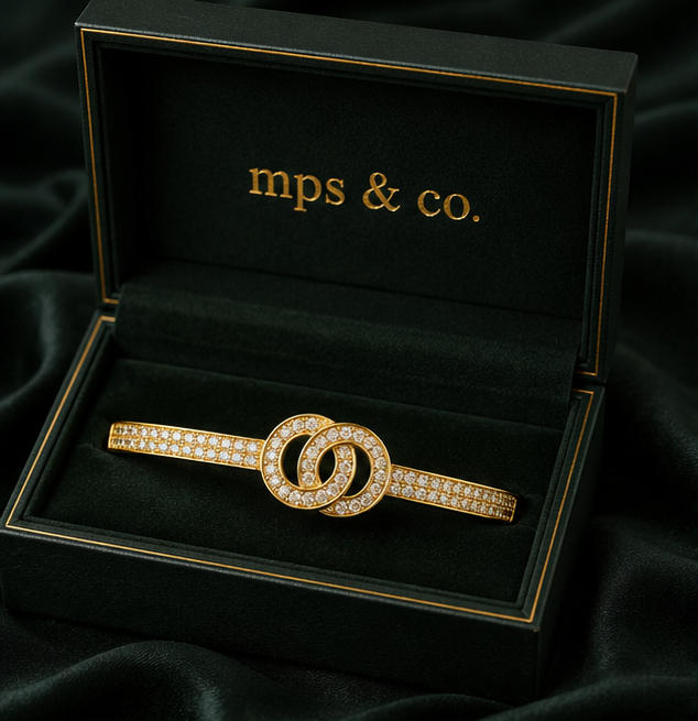 Entwined Dual-Circle Eternity Link Bangle