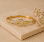 Entwined Dual-Circle Eternity Link Bangle