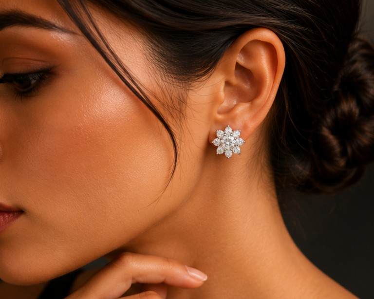 Crystal Snowflake Studs