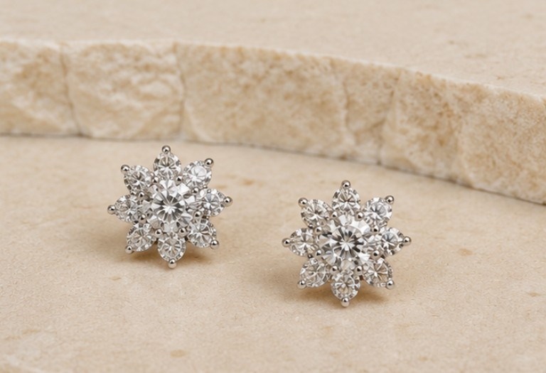 Crystal Snowflake Studs