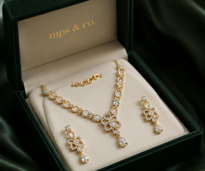 Golden Bloom Necklace Set