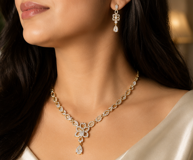 Golden Bloom Necklace Set