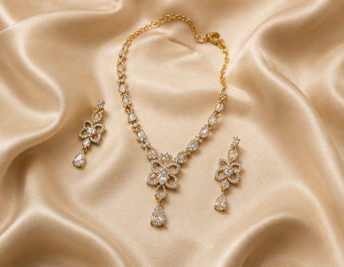 Golden Bloom Necklace Set