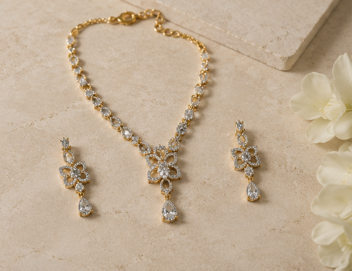Golden Bloom Necklace Set