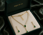 Imperial Emerald Drop Necklace Set