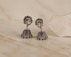 925 Sterling Silver Oxidized Peacock Jhumka Earring