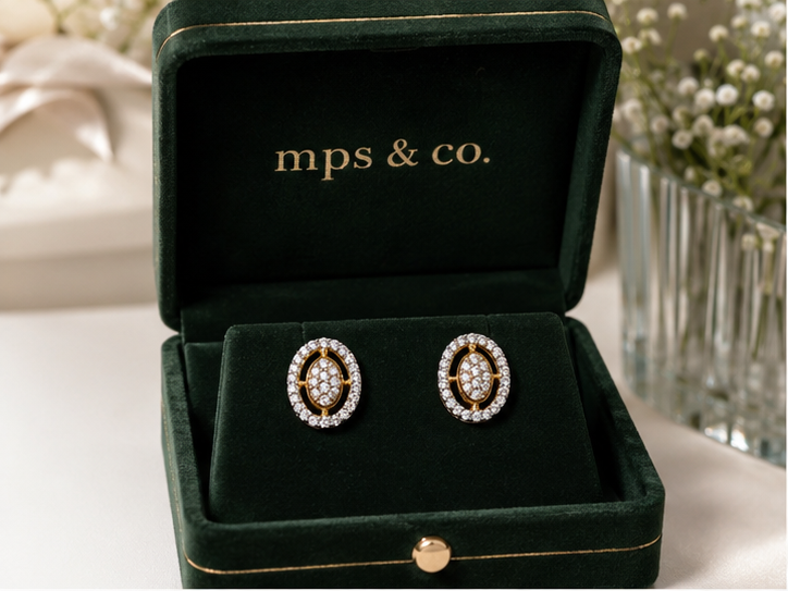 Royal Oval Sparkle Studs