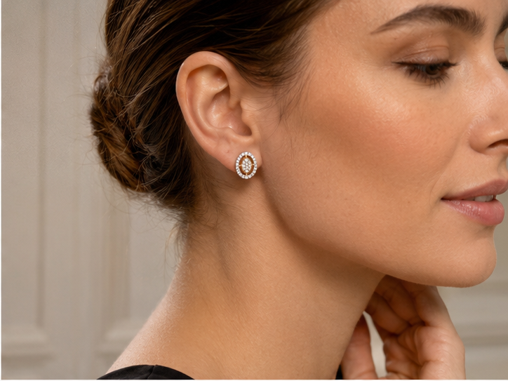 Royal Oval Sparkle Studs