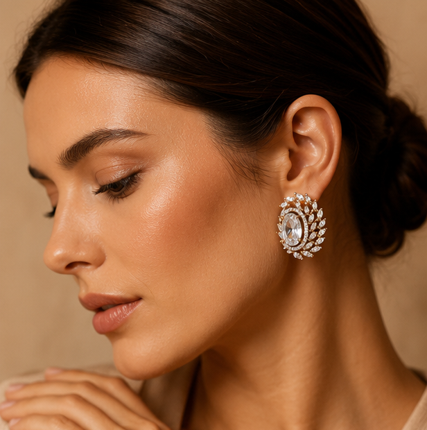 Crystal Bloom Statement Earrings