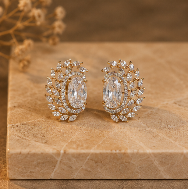 Crystal Bloom Statement Earrings