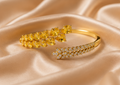 Canary Yellow & Ice Crystal Wheat Bypass Bangle