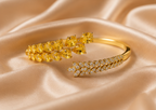 Canary Yellow & Ice Crystal Wheat Bypass Bangle