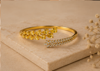 Canary Yellow & Ice Crystal Wheat Bypass Bangle