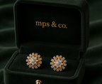 Radiant Floral Cluster American Diamond Studs