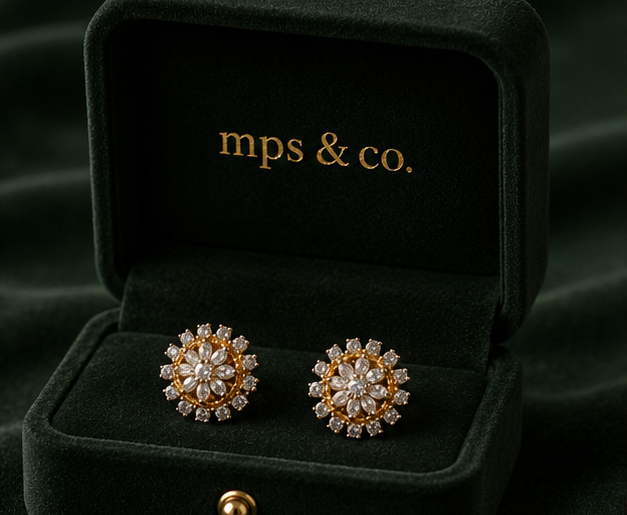 Radiant Floral Cluster American Diamond Studs