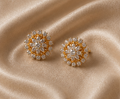 Radiant Floral Cluster American Diamond Studs