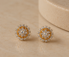 Radiant Floral Cluster American Diamond Studs