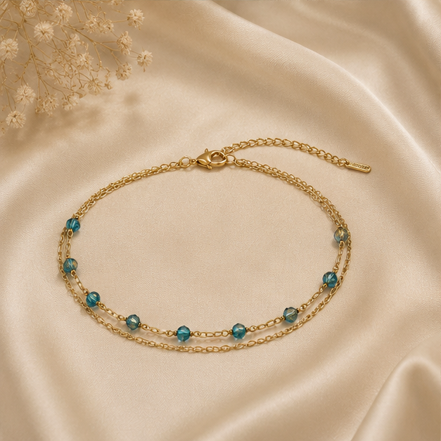 Dainty Azure Bead Layered Bracelet | MPS & Co.