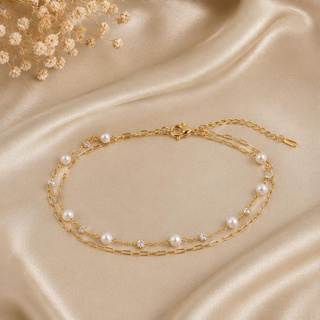 Delicate Double Layer Pearl Bracelet | MPS & Co.
