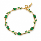 Emerald Vine Leaf Crystal Statement Bracelet | MPS & Co.