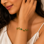 Emerald Vine Leaf Crystal Statement Bracelet | MPS & Co.