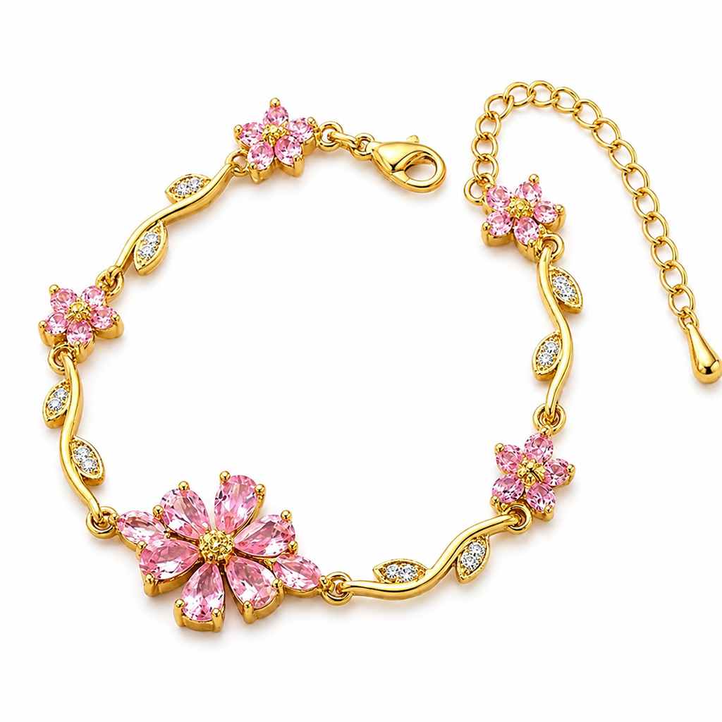 Pink Blossom Floral Vine Bracelet | MPS & Co.