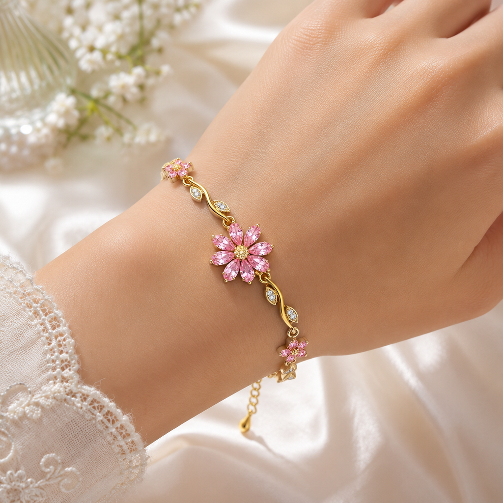 Pink Blossom Floral Vine Bracelet | MPS & Co.