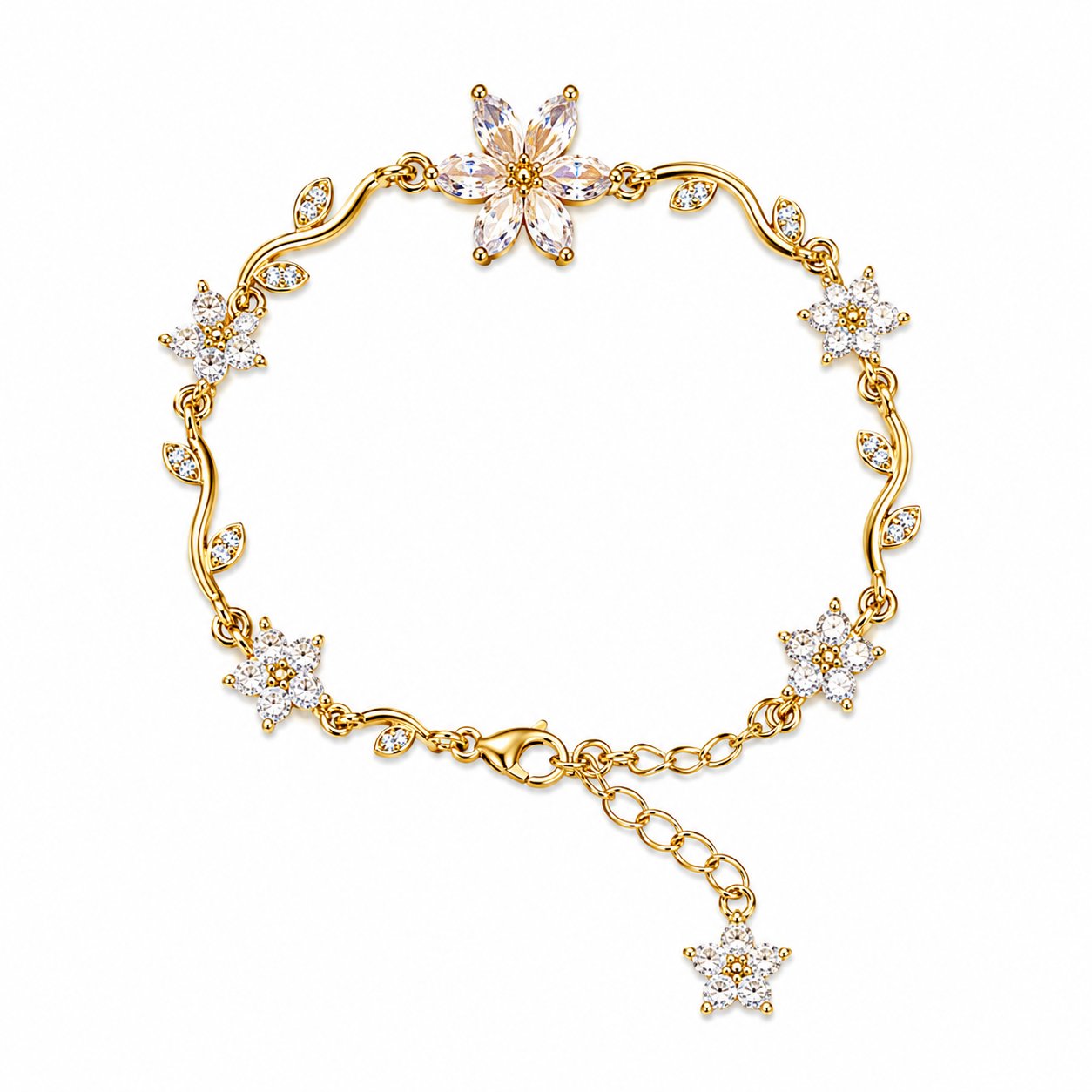 Crystal Blossom Floral Vine Bracelet | MPS & Co.