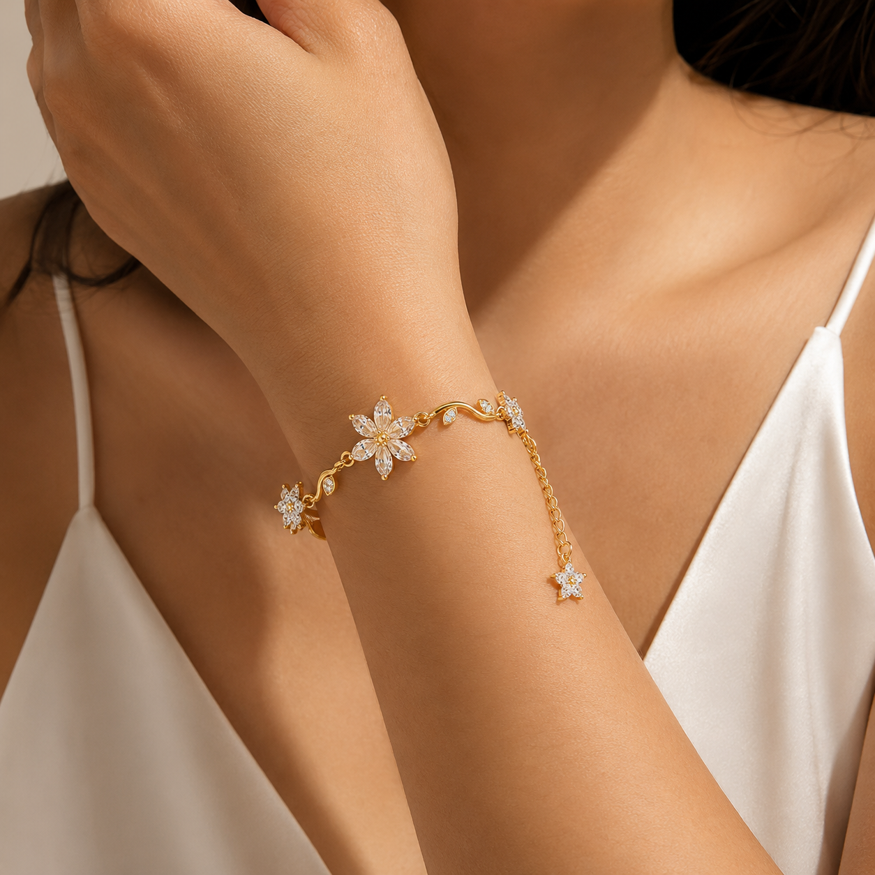 Crystal Blossom Floral Vine Bracelet | MPS & Co.