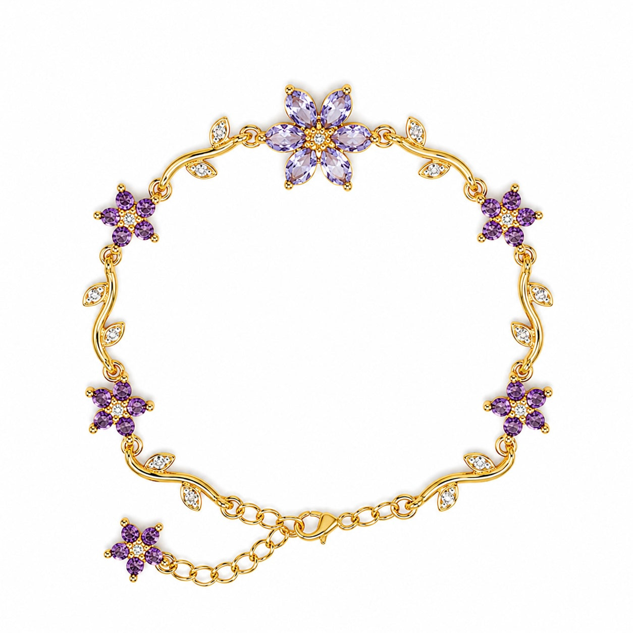 Purple Blossom Floral Vine Bracelet | MPS & Co.